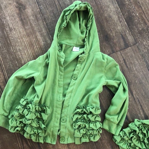 Two adorable olive green ruffle jackets - Picture 4 of 8